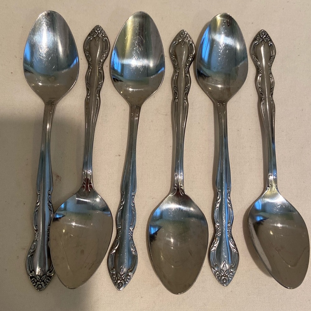 🥄 Imperial stainless Korea tea spoons lot of 6 /6” inch